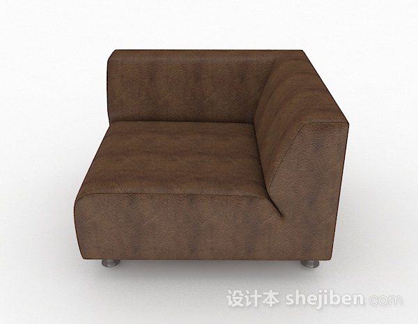 免费棕色简约单人沙发3d模型下载