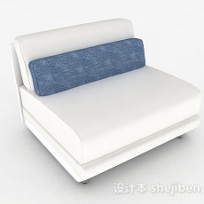 白色简约单人沙发3d模型下载
