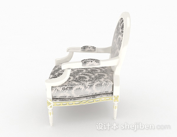 免费欧式花纹单人沙发3d模型下载