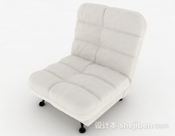 白色简约单人沙发