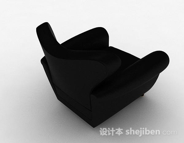 设计本黑色家居单人沙发3d模型下载