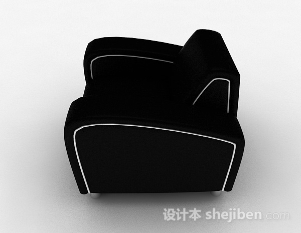 设计本黑色家居单人沙发3d模型下载