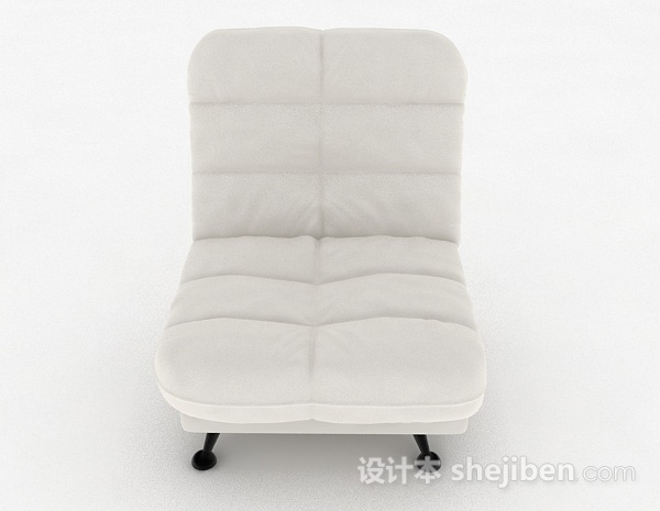 现代风格白色简约单人沙发3d模型下载