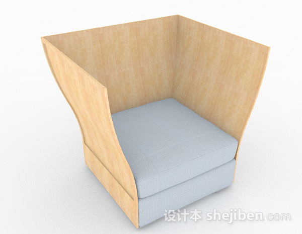 创意简约单人沙发3d模型下载
