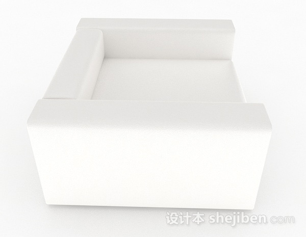 设计本白色简约单人沙发3d模型下载
