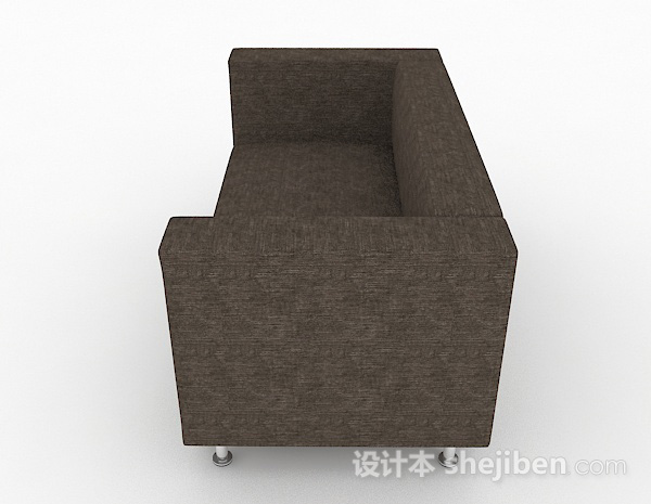 设计本北欧棕色简约单人沙发3d模型下载