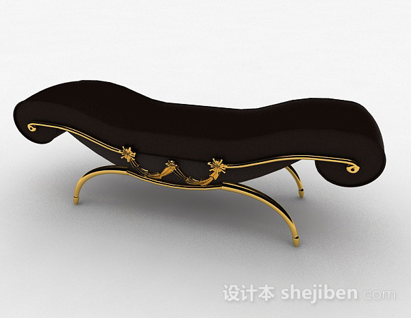 欧式风格欧式风格黑色沙发脚凳3d模型下载