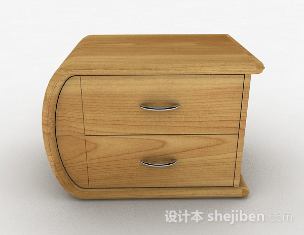 现代风格黄色木质家居床头柜3d模型下载
