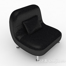 黑色简约休闲单人沙发3d模型下载