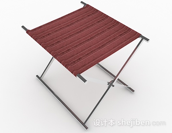 设计本红色布凳子3d模型下载