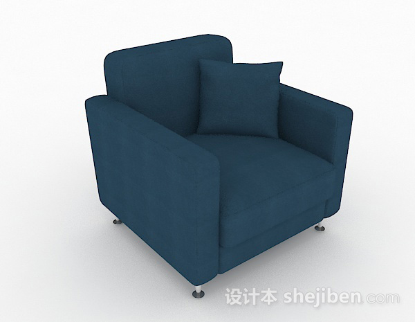 蓝色家居单人沙发3d模型下载