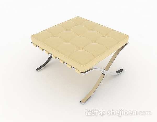 简欧黄色沙发凳3d模型下载