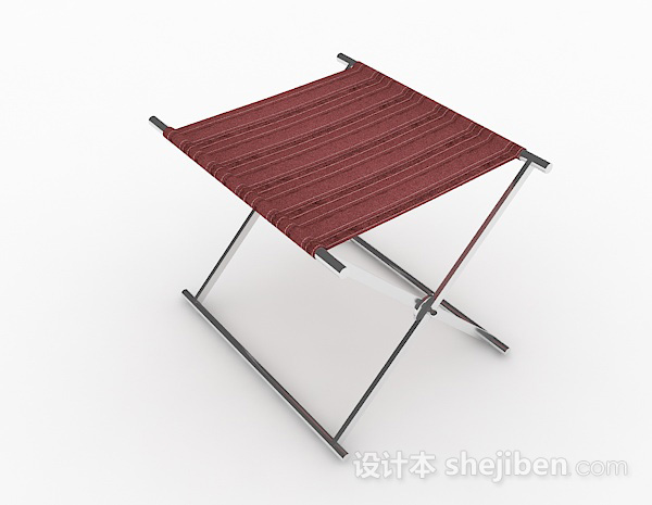 红色布凳子3d模型下载