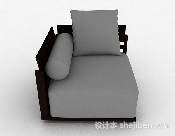 灰色单人沙发3d模型下载