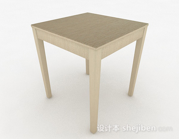 浅棕色餐桌3d模型下载
