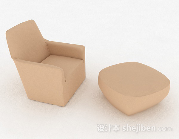 设计本现代简约单人沙发3d模型下载