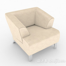 黄色简约单人沙发3d模型下载