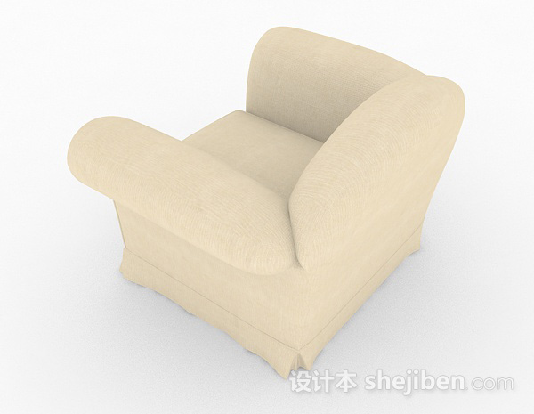 设计本家居简约单人沙发3d模型下载