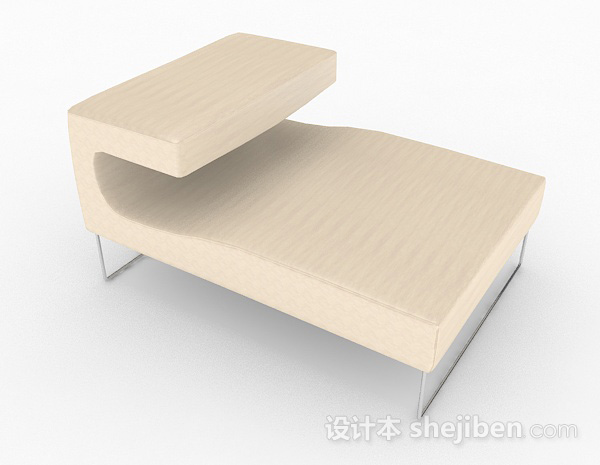 浅棕色休闲单人沙发3d模型下载