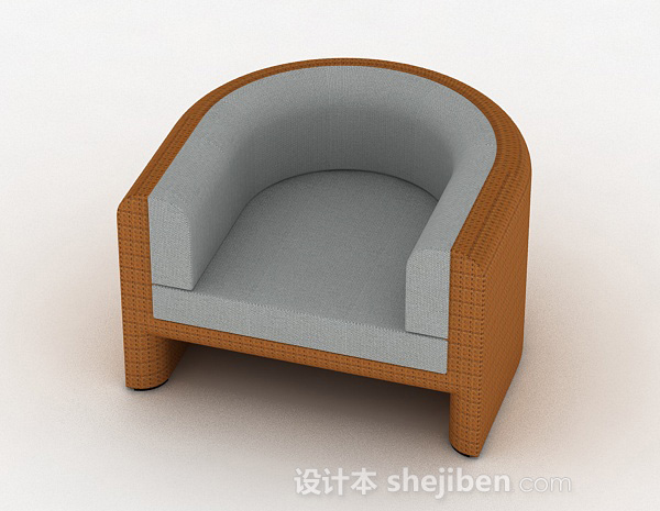 现代风格灰色单人沙发3d模型下载