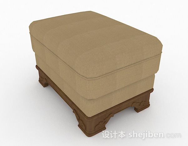 现代风格棕色简约沙发凳3d模型下载