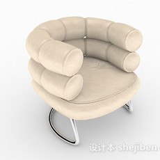 浅棕色休闲单人沙发3d模型下载