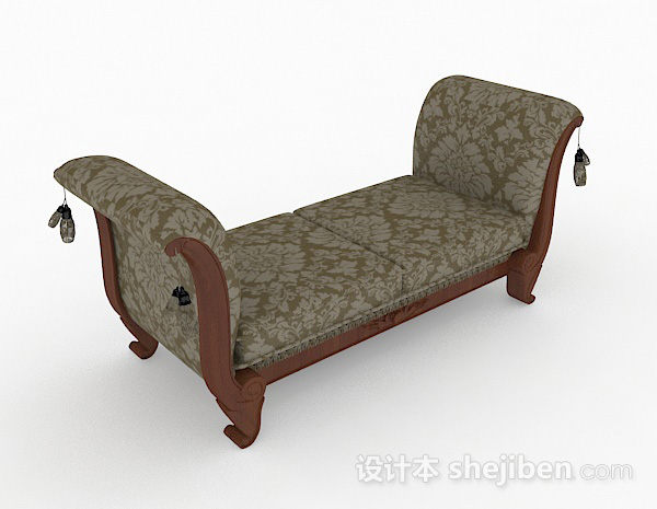 欧式绿色卧室沙发3d模型下载