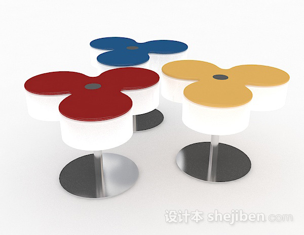 现代风格红黄蓝创意休闲椅子3d模型下载
