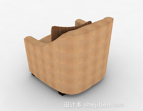 设计本棕色单人沙发3d模型下载