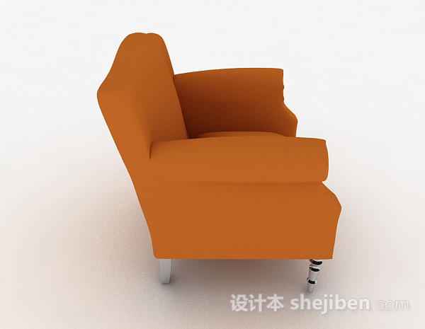 设计本简约橙色单人沙发3d模型下载