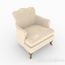 简欧白色单人沙发3d模型下载
