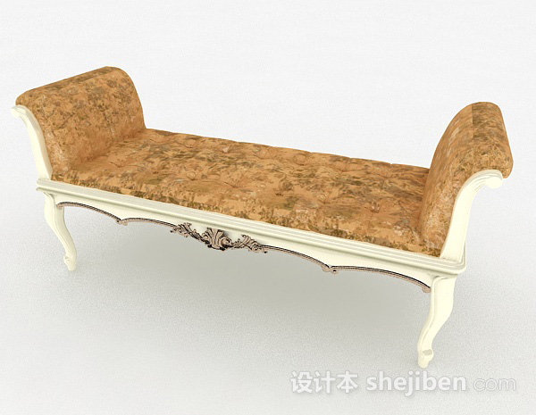 欧式风格欧式风格木质休闲沙发脚凳3d模型下载
