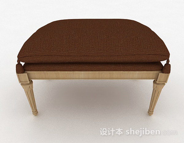 欧式风格欧式古典沙发凳3d模型下载