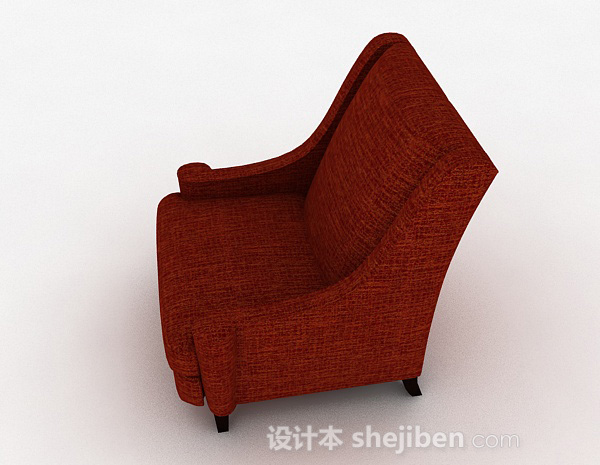 免费简欧红色单人沙发3d模型下载