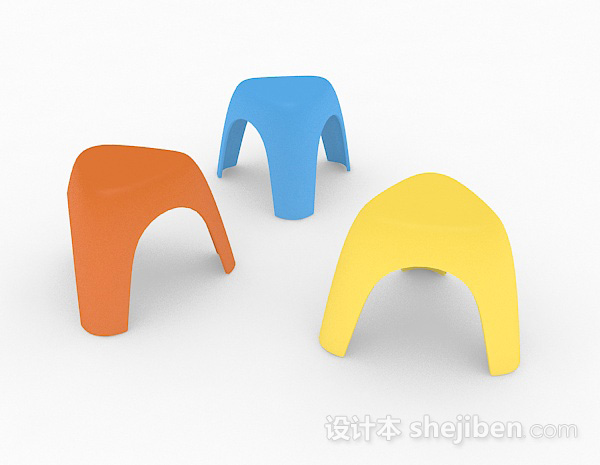 免费彩色休闲凳子3d模型下载