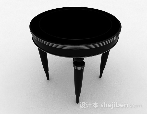 免费黑色圆形凳子3d模型下载