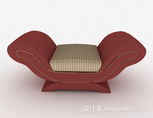 欧式风格欧式风格红色休闲沙发脚凳3d模型下载