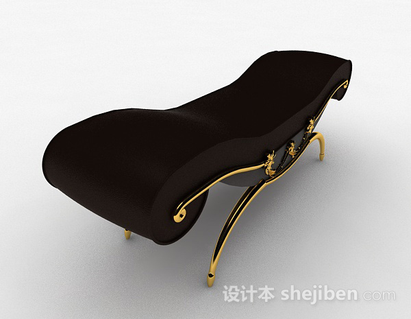 设计本欧式风格黑色沙发脚凳3d模型下载
