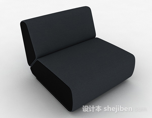 免费深灰色单人沙发3d模型下载