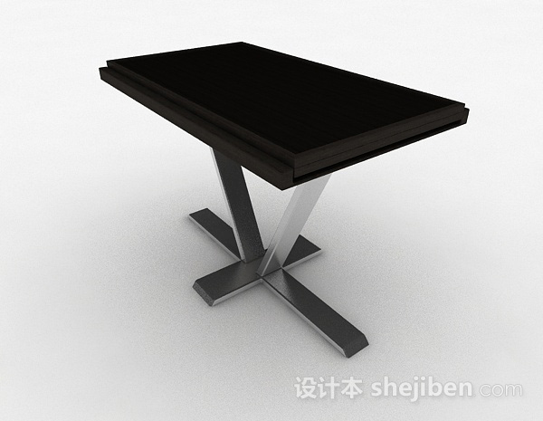 现代风格黑色简约餐桌3d模型下载