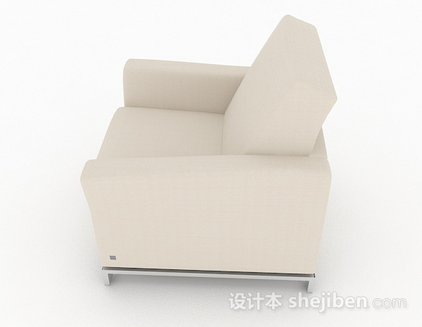 免费浅棕色单人沙发3d模型下载