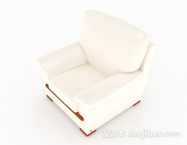 现代风格白色家居单人沙发3d模型下载