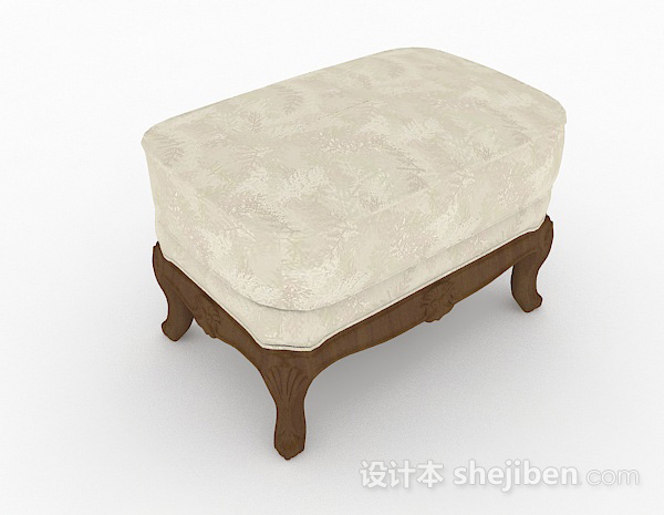 白色沙发凳3d模型下载