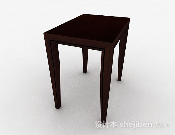 设计本棕色木质凳子3d模型下载