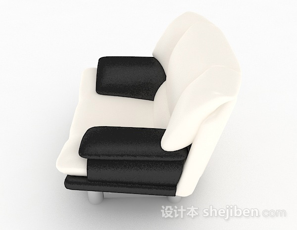 设计本黑白家居单人沙发3d模型下载