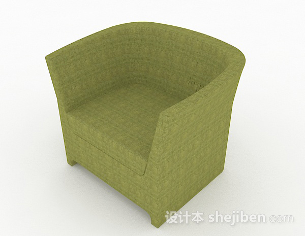 田园风格田园绿色家居单人沙发3d模型下载