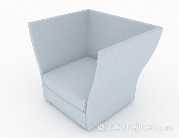 现代风格创意白色单人沙发3d模型下载