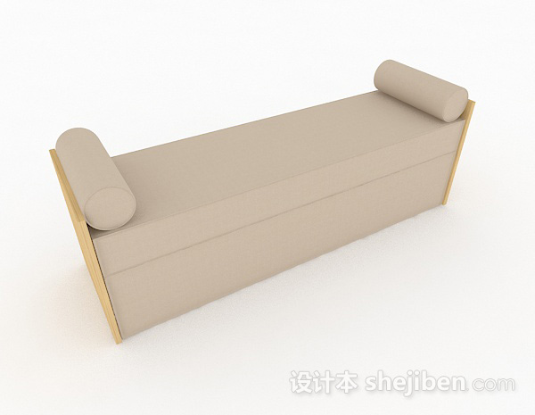 免费现代风格米白色长型脚凳3d模型下载