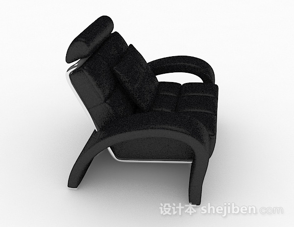 设计本黑色休闲单人沙发3d模型下载