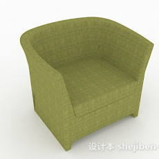 田园绿色家居单人沙发3d模型下载